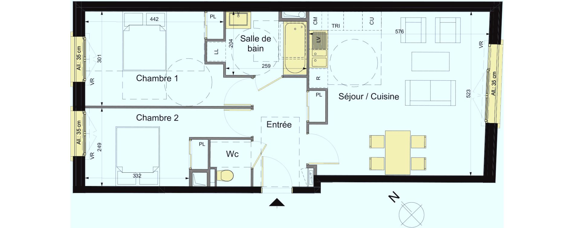 Appartement T3 de 67,10 m2 &agrave; Saint-Ouen-Sur-Seine Rosier - les puces