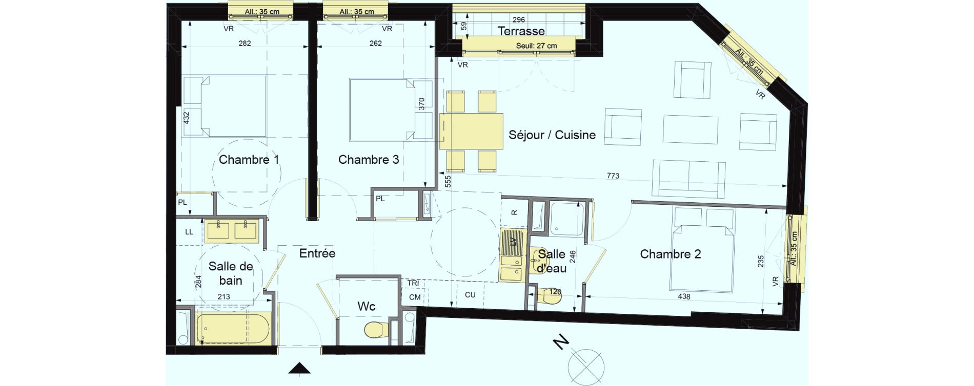 Appartement T4 de 82,20 m2 &agrave; Saint-Ouen-Sur-Seine Rosier - les puces