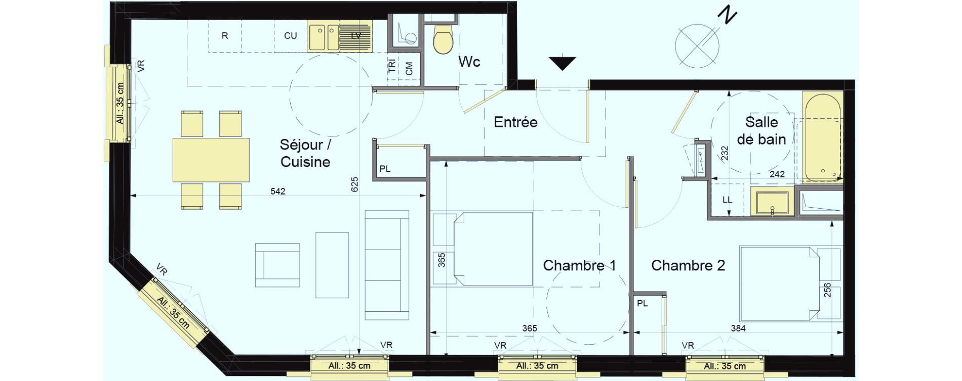 Appartement T3 de 67,80 m2 &agrave; Saint-Ouen-Sur-Seine Rosier - les puces