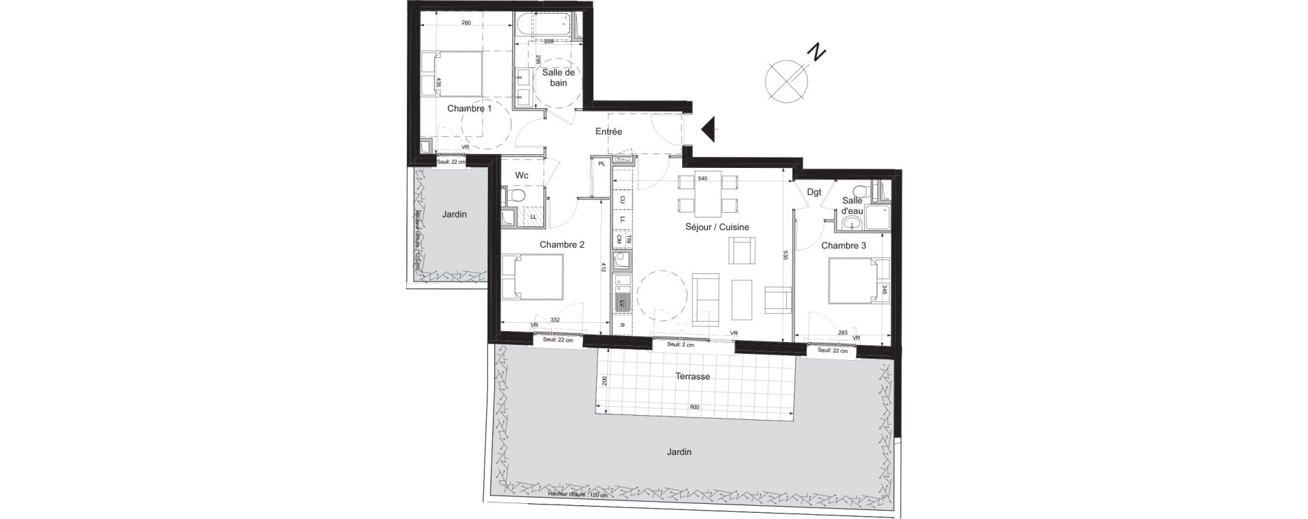 Appartement T4 de 84,27 m2 &agrave; Saint-Ouen-Sur-Seine Rosier - les puces