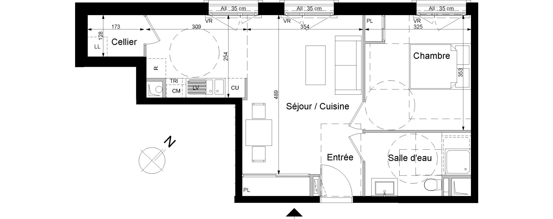Appartement T2 de 46,87 m2 &agrave; Saint-Ouen-Sur-Seine Rosier - les puces