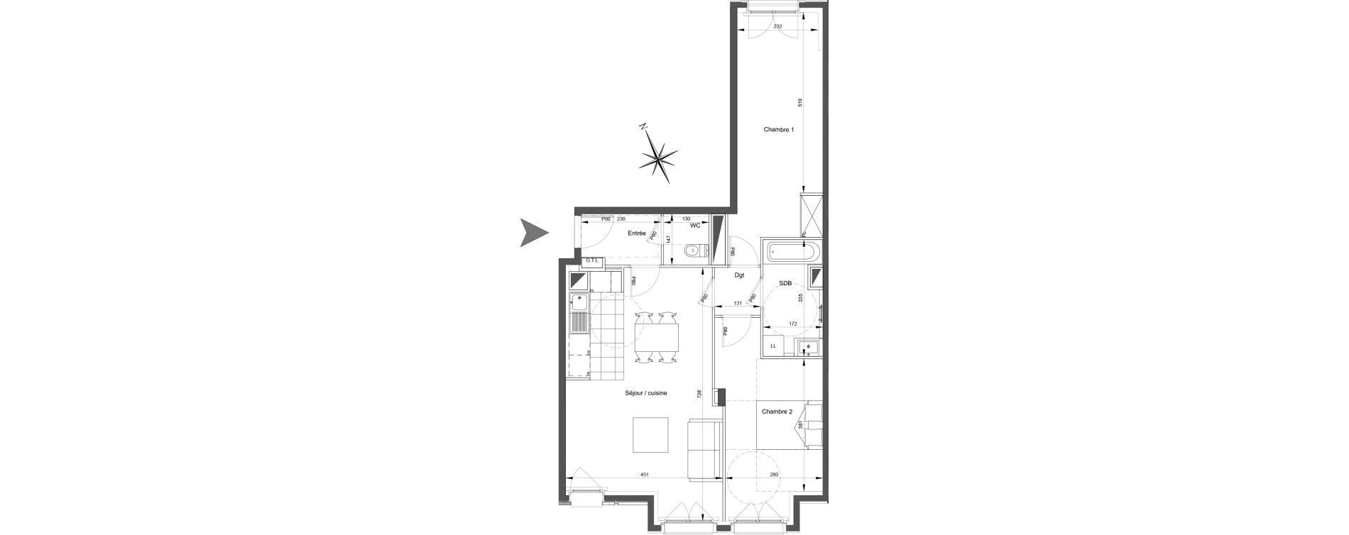 Appartement T3 de 71,50 m2 &agrave; Saint-Ouen-Sur-Seine Debain