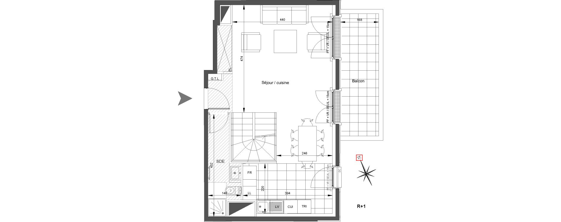 Duplex T4 de 87,30 m2 &agrave; Saint-Ouen-Sur-Seine Debain