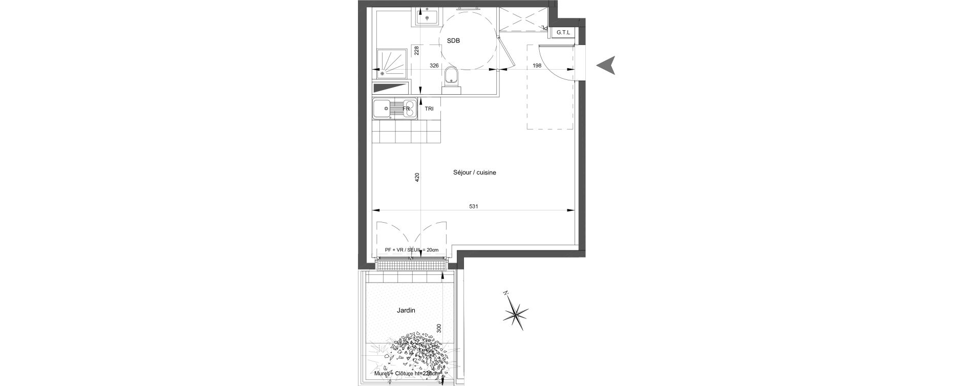 Appartement T1 de 32,34 m2 &agrave; Saint-Ouen-Sur-Seine Debain