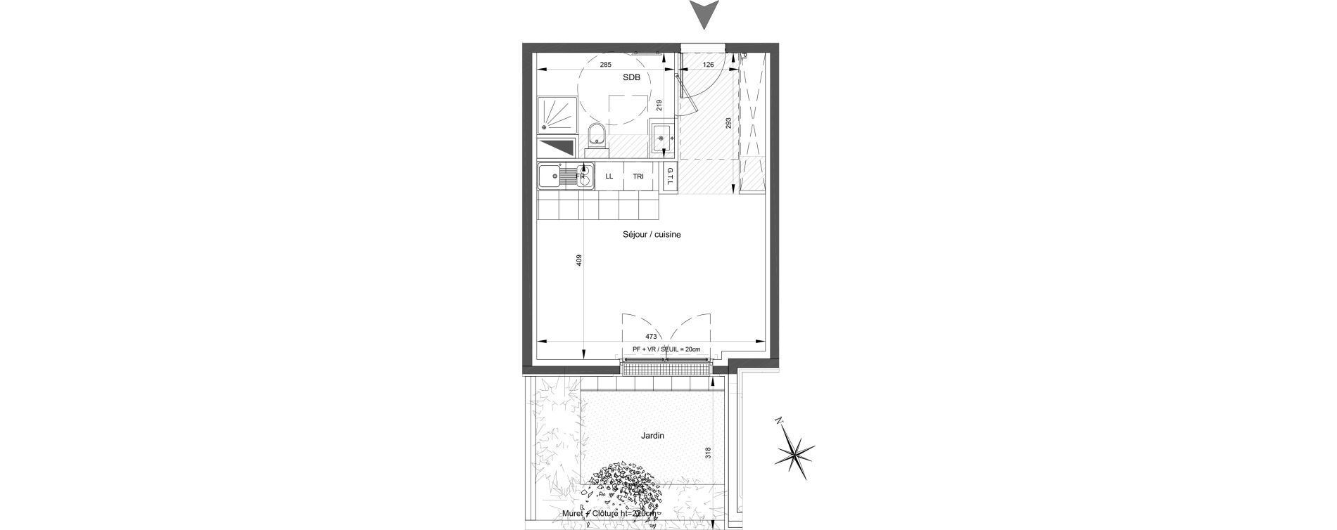 Appartement T1 de 28,78 m2 &agrave; Saint-Ouen-Sur-Seine Debain