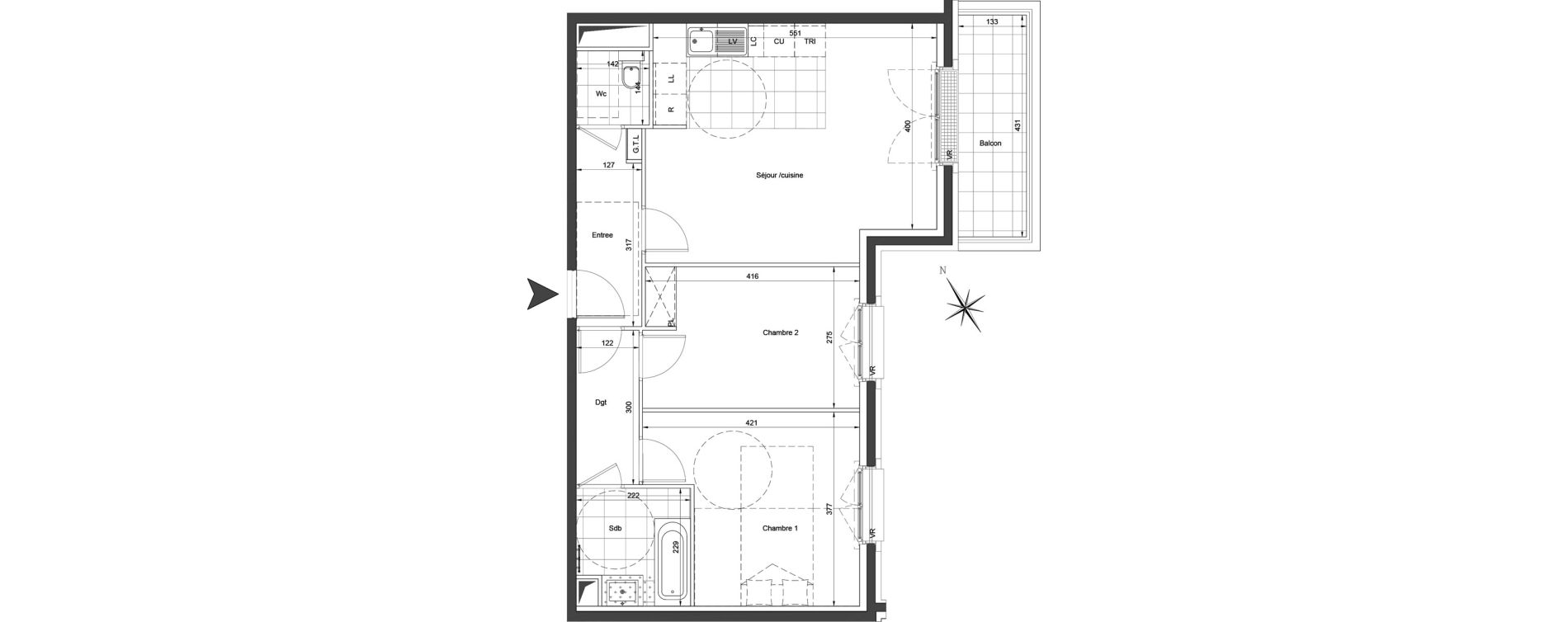 Appartement T3 de 65,18 m2 &agrave; Saint-Ouen-Sur-Seine Centre