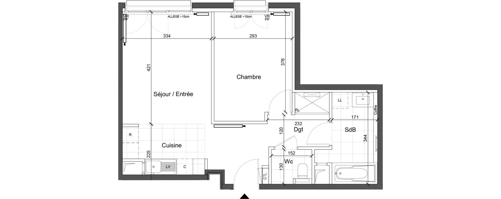 Appartement T2 de 47,85 m2 &agrave; Saint-Ouen-Sur-Seine Rosier - les puces