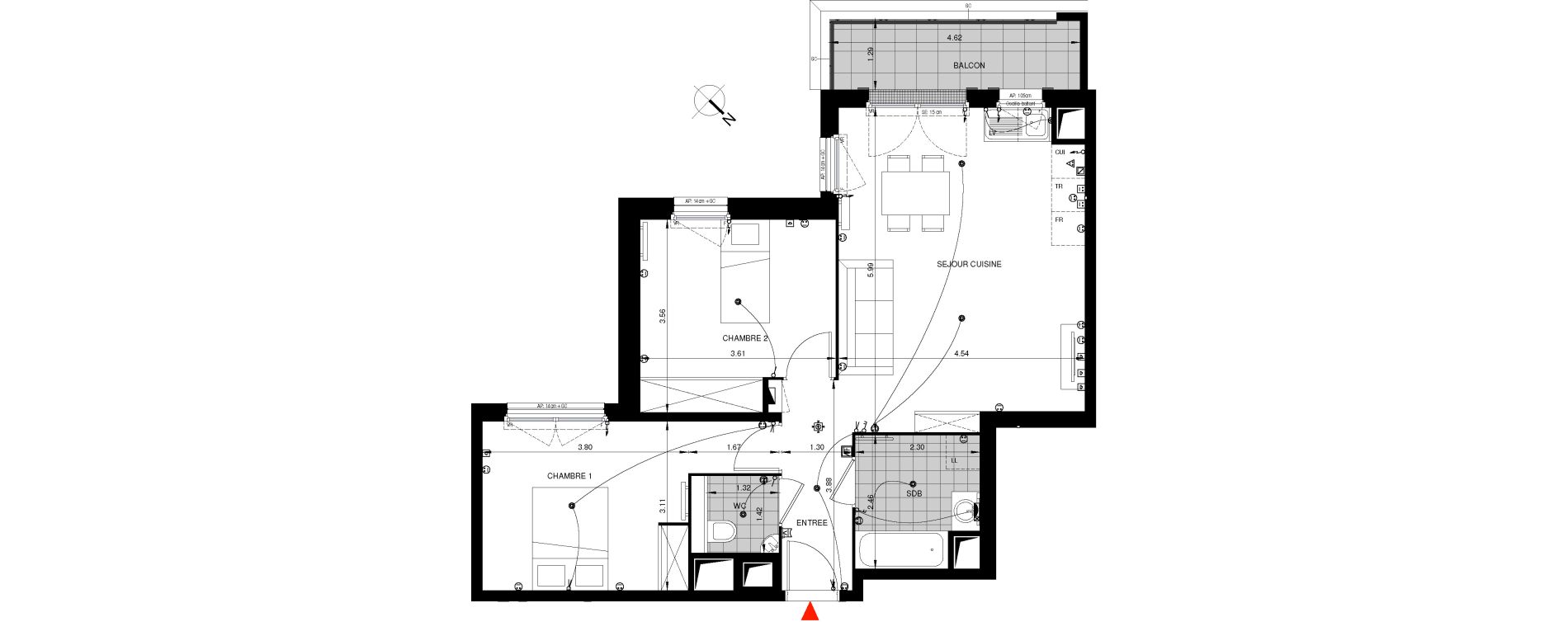 Appartement T3 de 63,48 m2 &agrave; Saint-Ouen-Sur-Seine Les docks