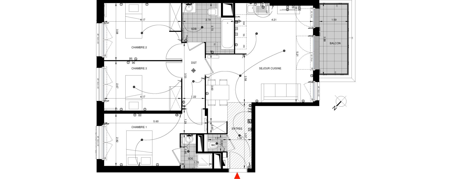 Appartement T4 de 83,62 m2 &agrave; Saint-Ouen-Sur-Seine Les docks