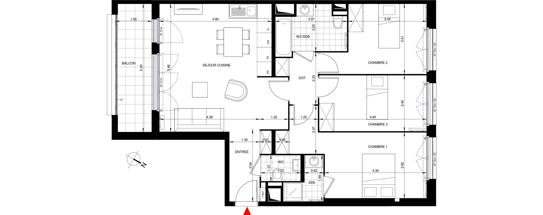 Appartement T4 de 83,29 m2 &agrave; Saint-Ouen-Sur-Seine Les docks