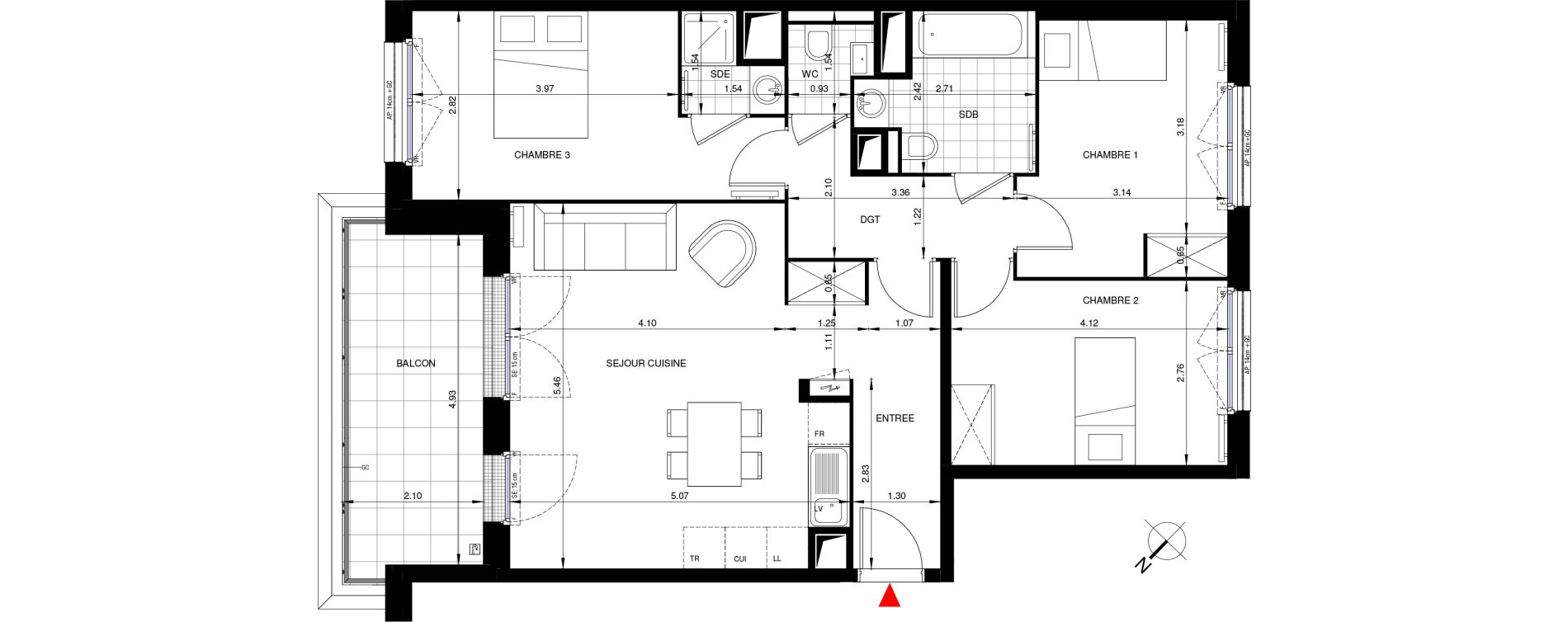 Appartement T4 de 81,71 m2 &agrave; Saint-Ouen-Sur-Seine Les docks