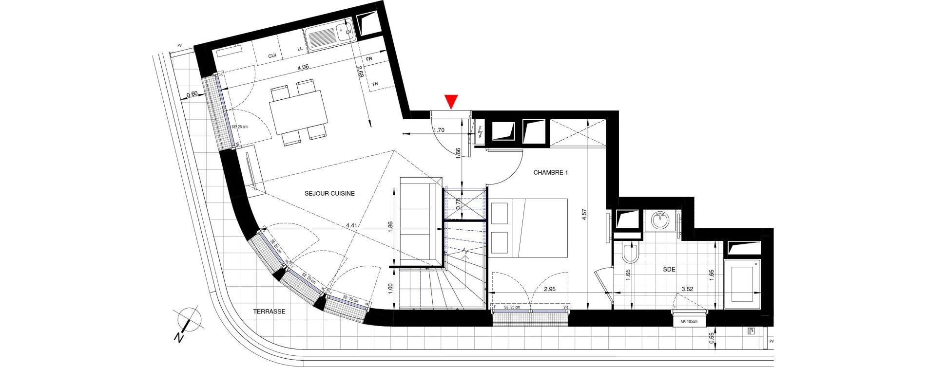 Duplex T4 de 87,78 m2 &agrave; Saint-Ouen-Sur-Seine Les docks