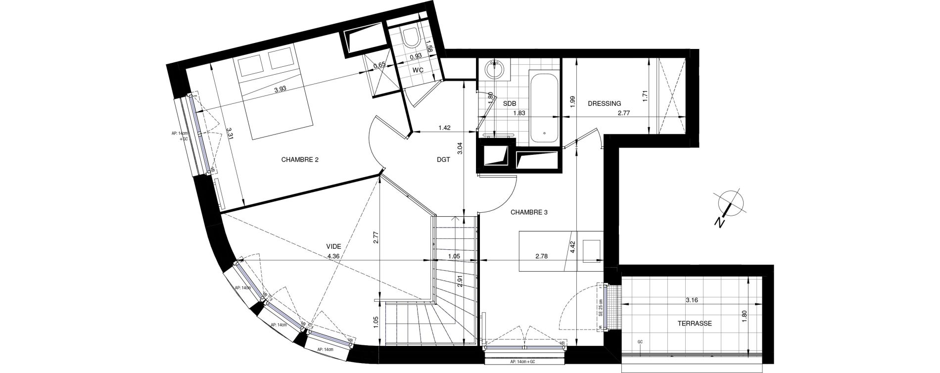 Duplex T4 de 87,78 m2 &agrave; Saint-Ouen-Sur-Seine Les docks