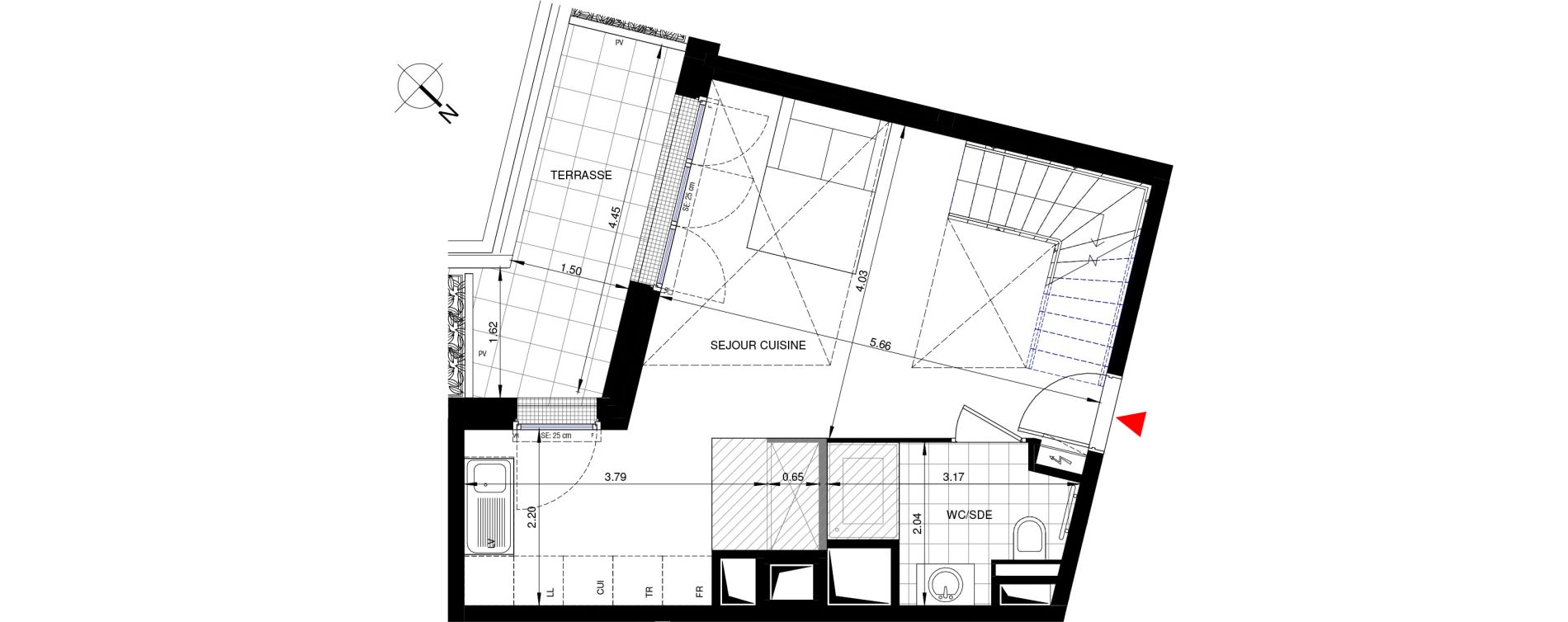 Duplex T3 de 69,43 m2 &agrave; Saint-Ouen-Sur-Seine Les docks