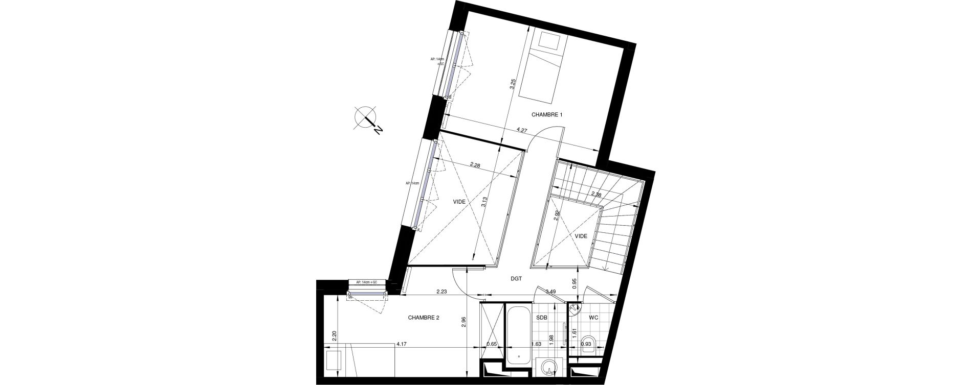 Duplex T3 de 69,43 m2 &agrave; Saint-Ouen-Sur-Seine Les docks