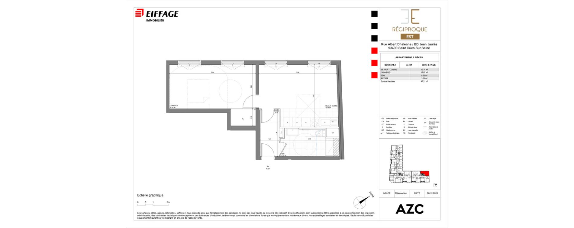 Appartement T2 de 47,41 m2 &agrave; Saint-Ouen-Sur-Seine Centre