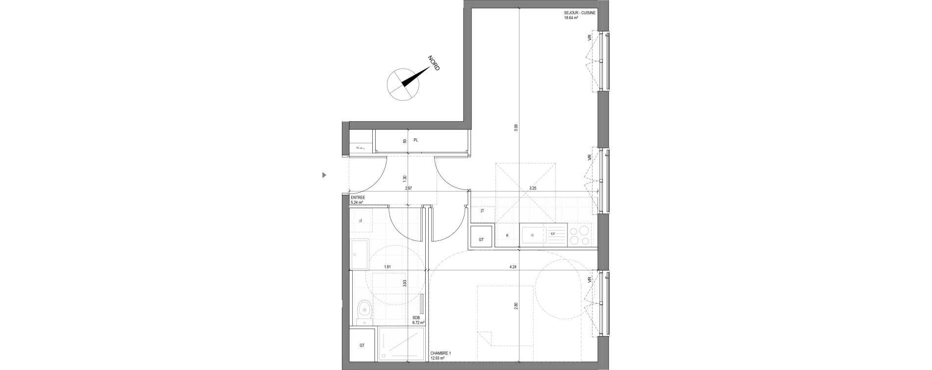 Appartement T2 de 43,52 m2 &agrave; Saint-Ouen-Sur-Seine Centre