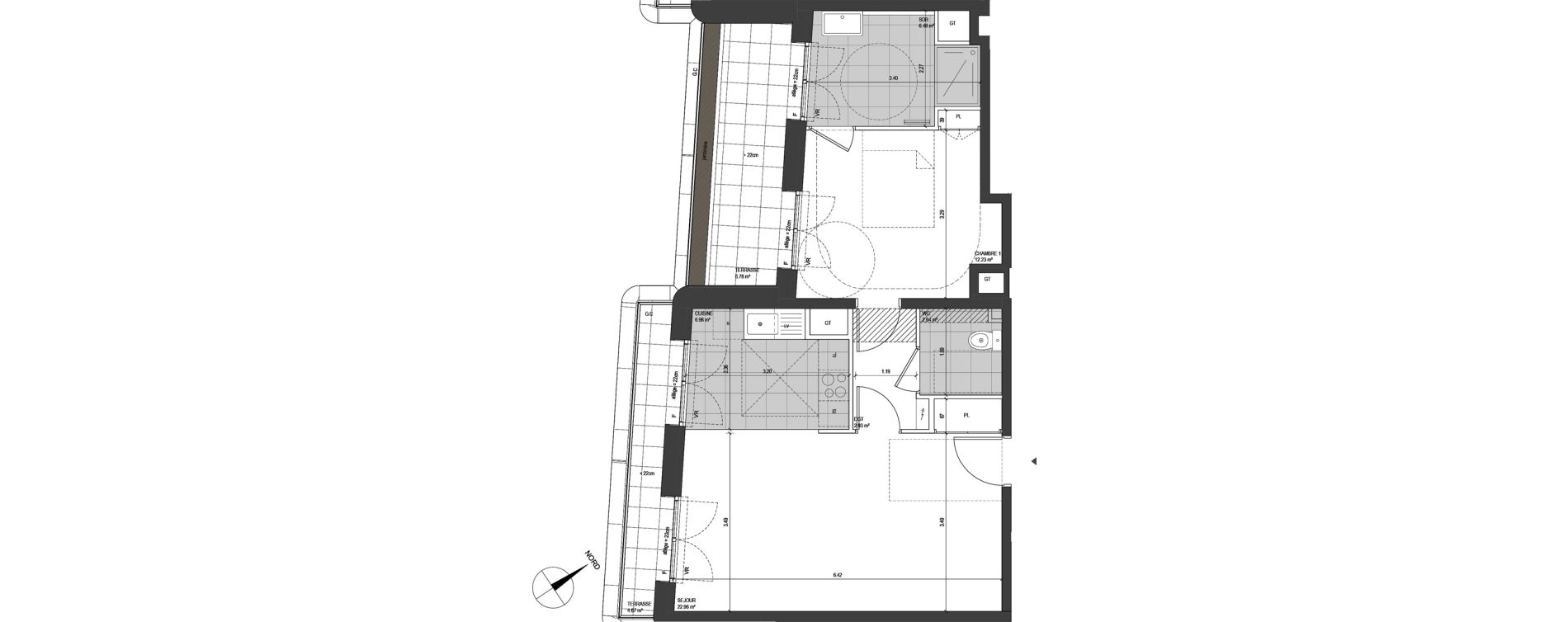 Appartement T2 de 54,21 m2 &agrave; Saint-Ouen-Sur-Seine Centre