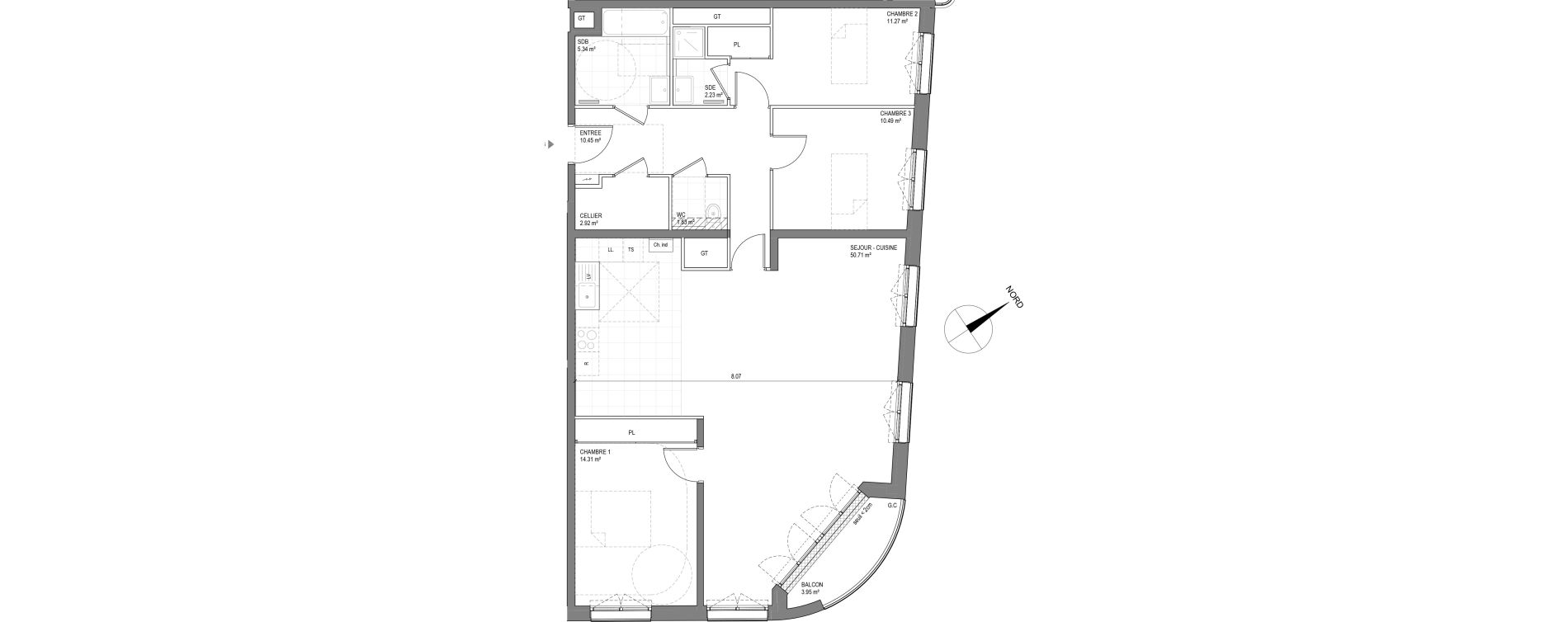 Appartement T4 de 109,55 m2 &agrave; Saint-Ouen-Sur-Seine Centre