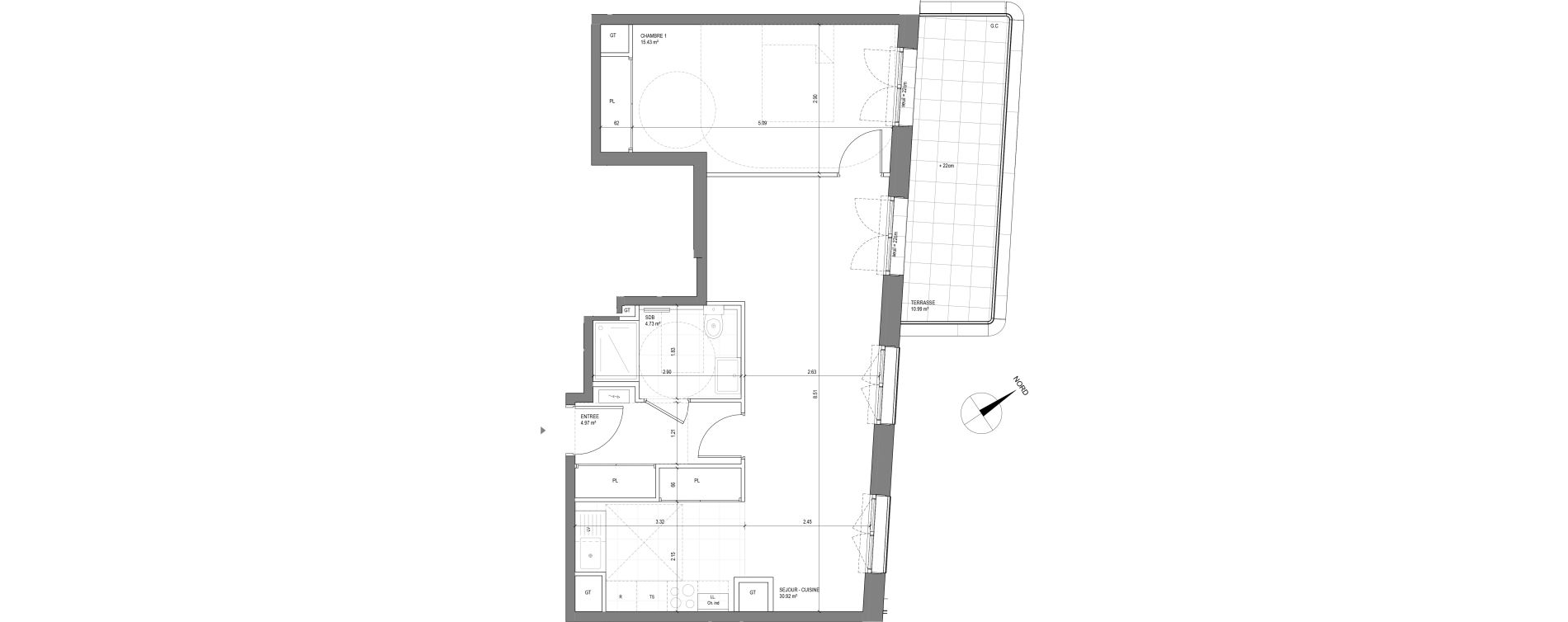 Appartement T2 de 56,06 m2 &agrave; Saint-Ouen-Sur-Seine Centre