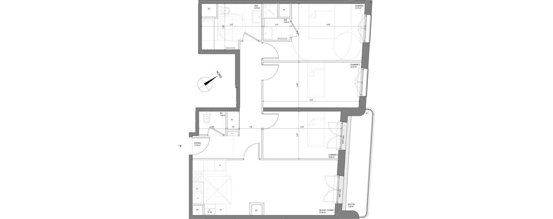 Appartement T4 de 82,36 m2 &agrave; Saint-Ouen-Sur-Seine Centre