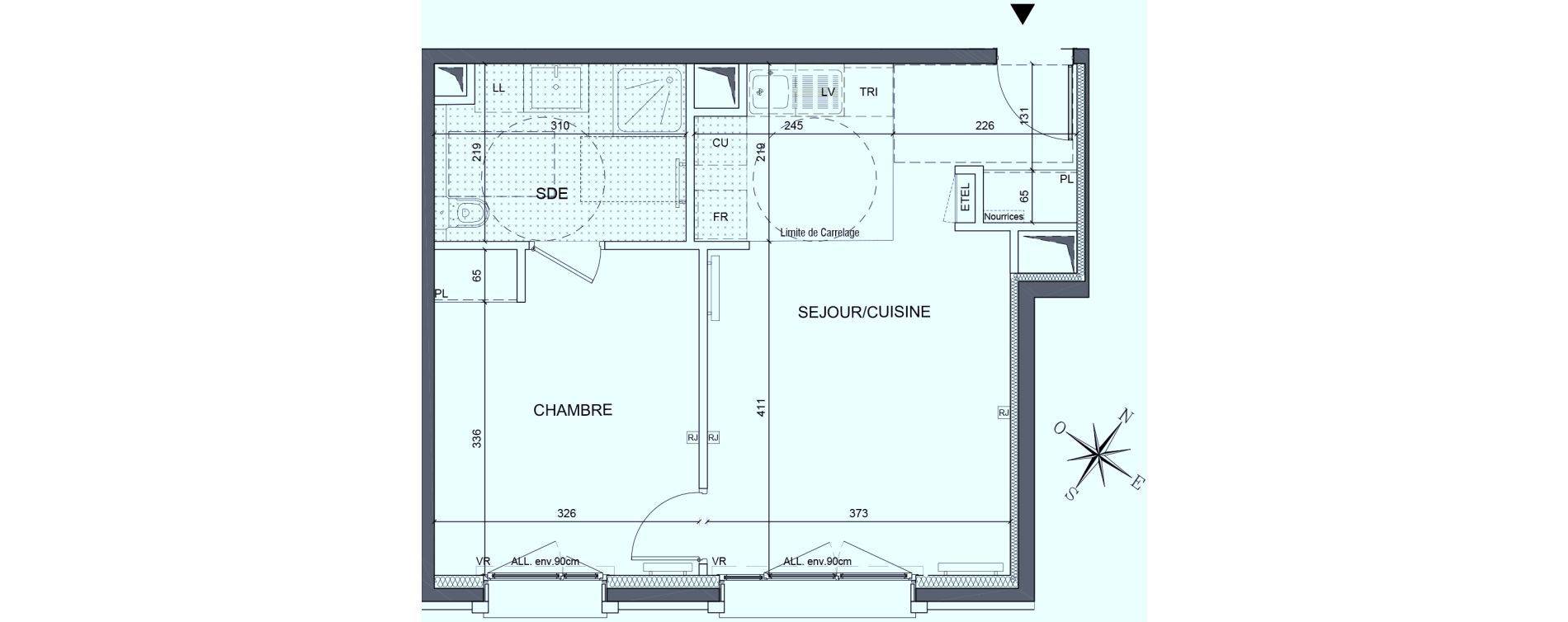 Appartement T2 de 44,23 m2 &agrave; Saint-Ouen-Sur-Seine Les docks