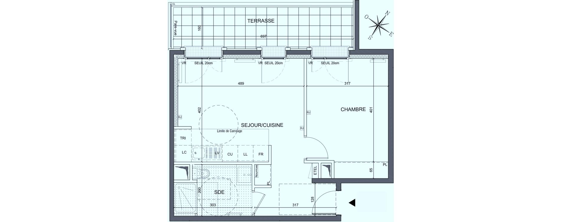 Appartement T2 de 45,05 m2 &agrave; Saint-Ouen-Sur-Seine Les docks