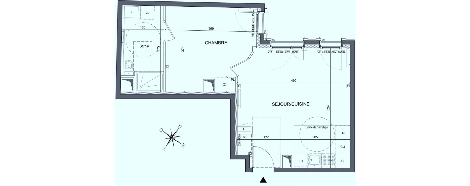 Appartement T2 de 43,90 m2 &agrave; Saint-Ouen-Sur-Seine Les docks