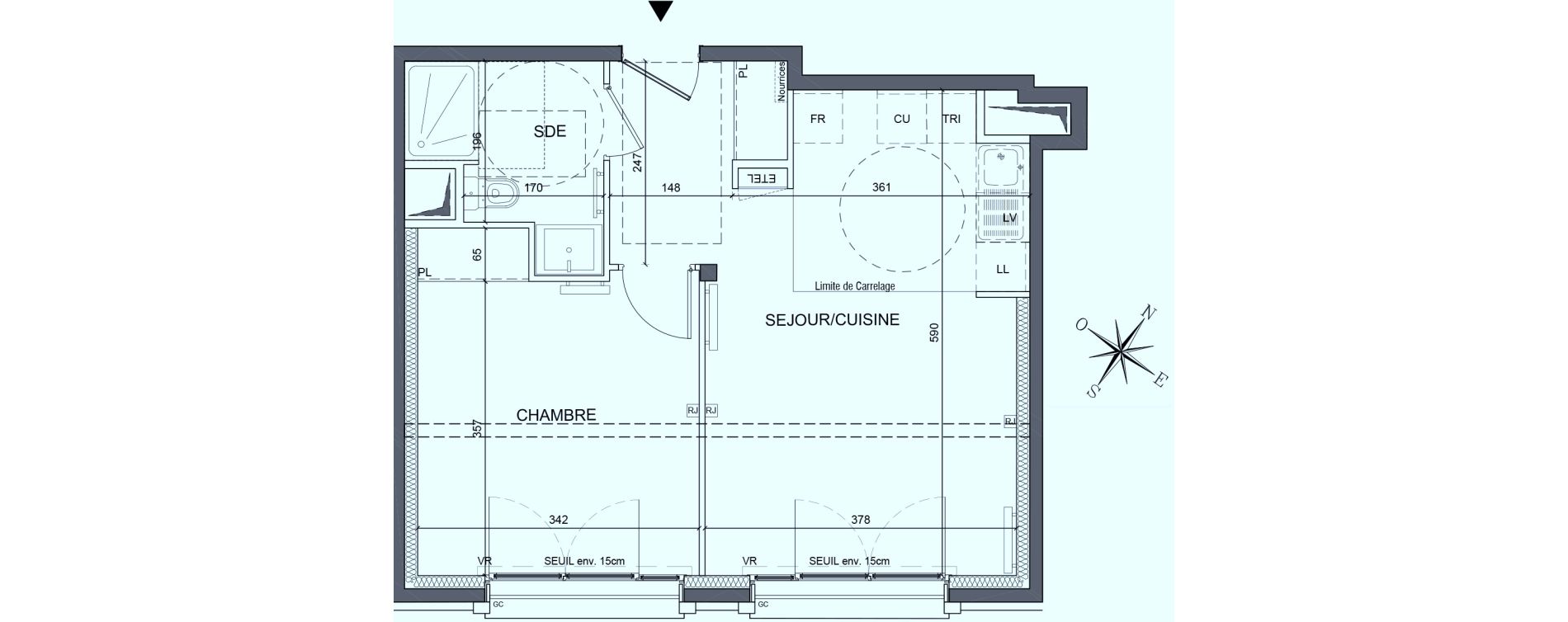 Appartement T2 de 43,09 m2 &agrave; Saint-Ouen-Sur-Seine Les docks