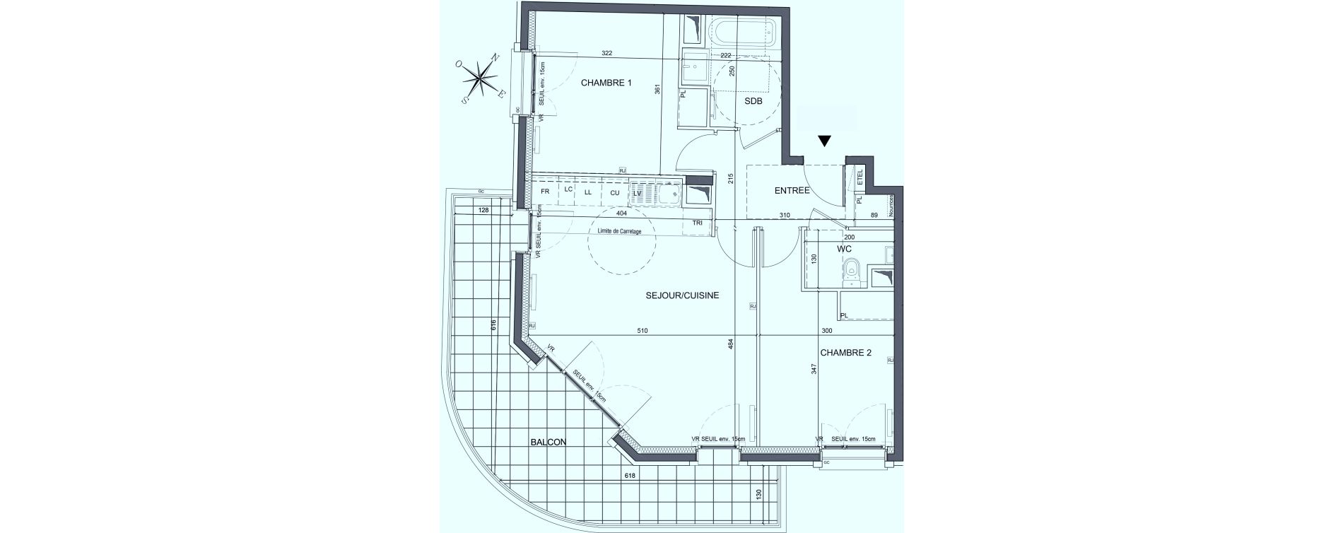 Appartement T3 de 63,34 m2 &agrave; Saint-Ouen-Sur-Seine Les docks