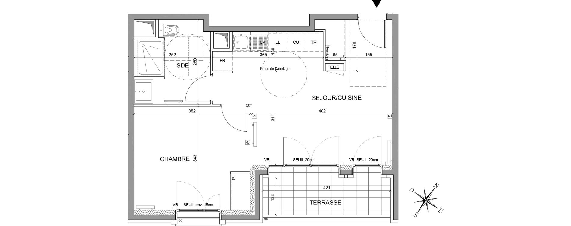 Appartement T2 de 43,12 m2 &agrave; Saint-Ouen-Sur-Seine Les docks