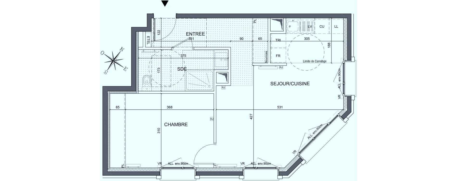 Appartement T2 de 51,08 m2 &agrave; Saint-Ouen-Sur-Seine Les docks