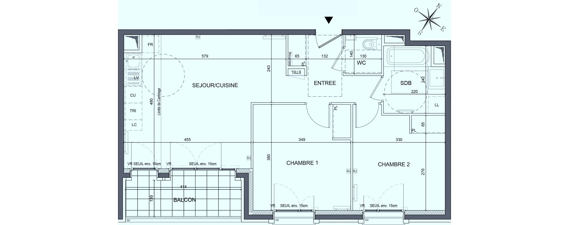 Appartement T3 de 62,01 m2 &agrave; Saint-Ouen-Sur-Seine Les docks