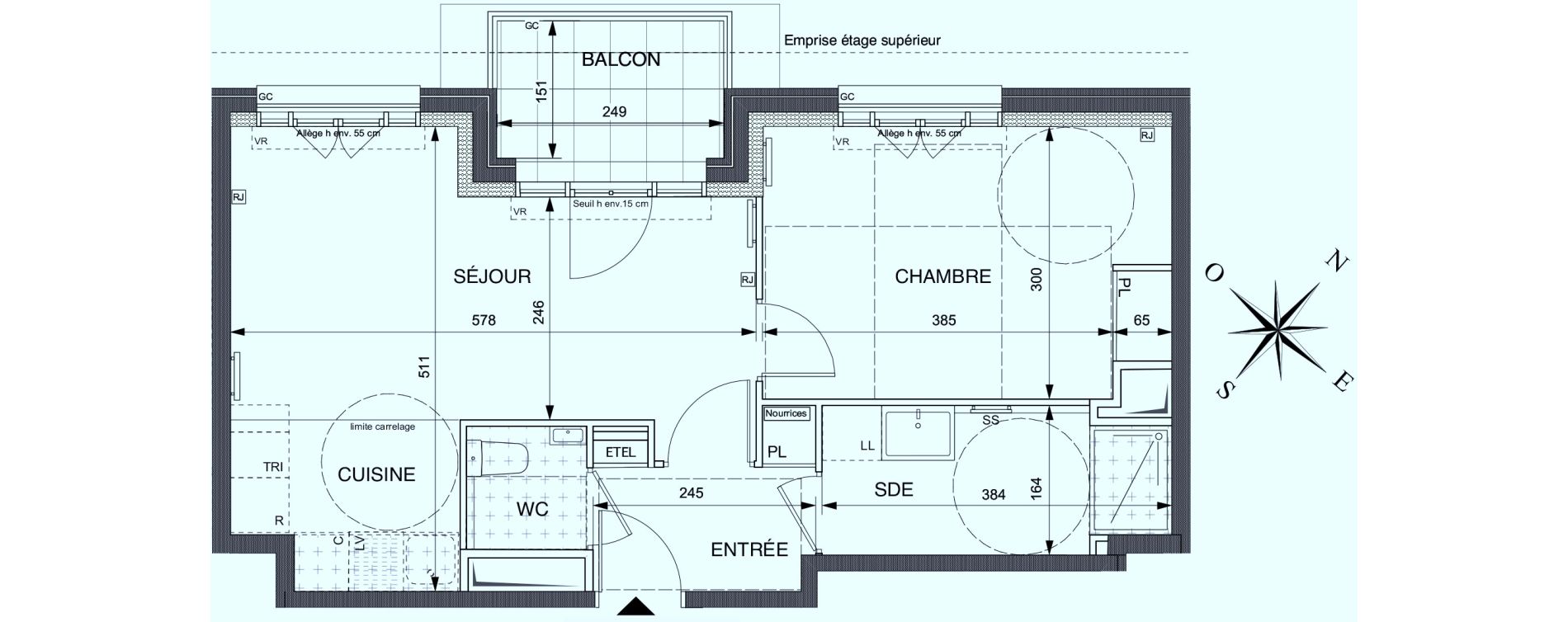 Appartement T2 de 43,69 m2 &agrave; Saint-Ouen-Sur-Seine Les docks