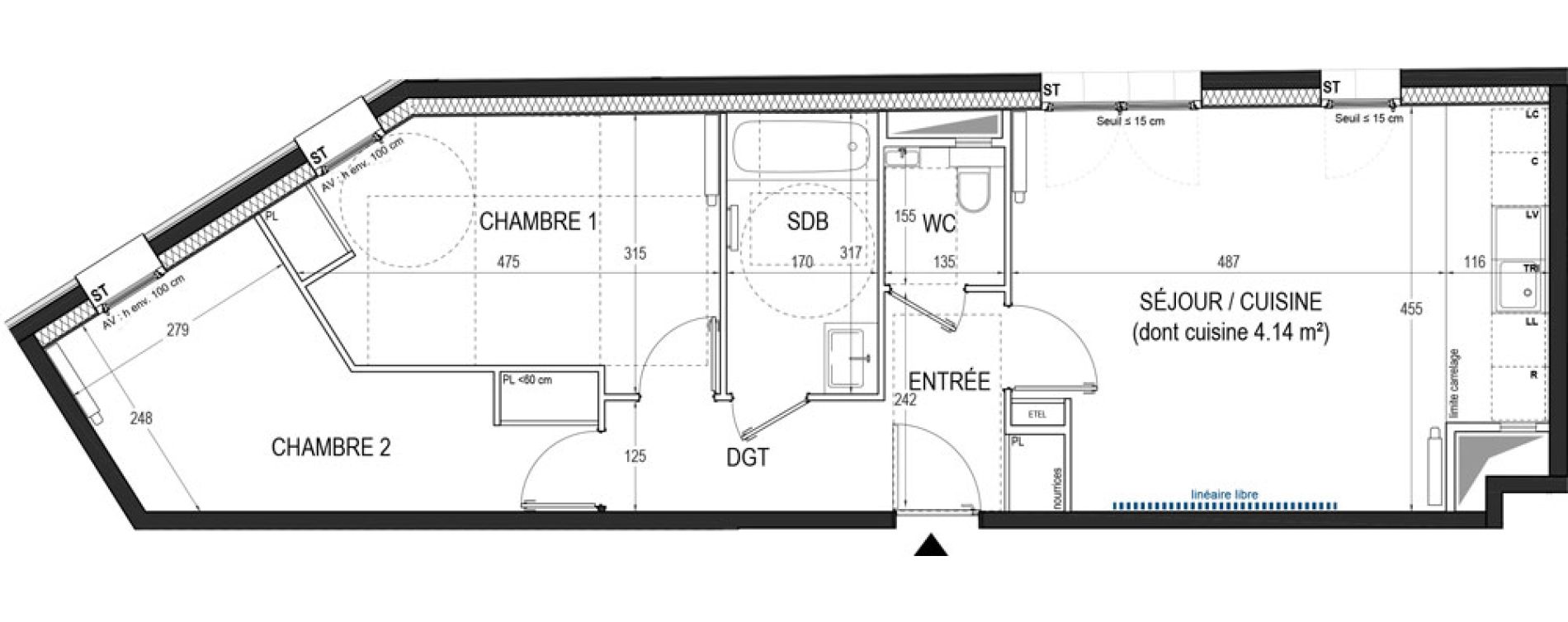 Appartement T3 de 65,00 m2 &agrave; Saint-Ouen-Sur-Seine Les docks