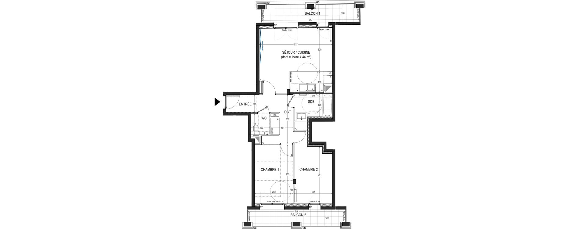 Appartement T3 de 68,00 m2 &agrave; Saint-Ouen-Sur-Seine Les docks