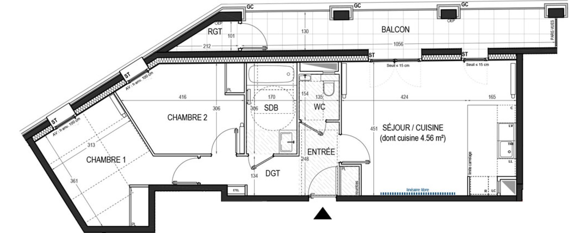 Appartement T3 de 64,80 m2 &agrave; Saint-Ouen-Sur-Seine Les docks
