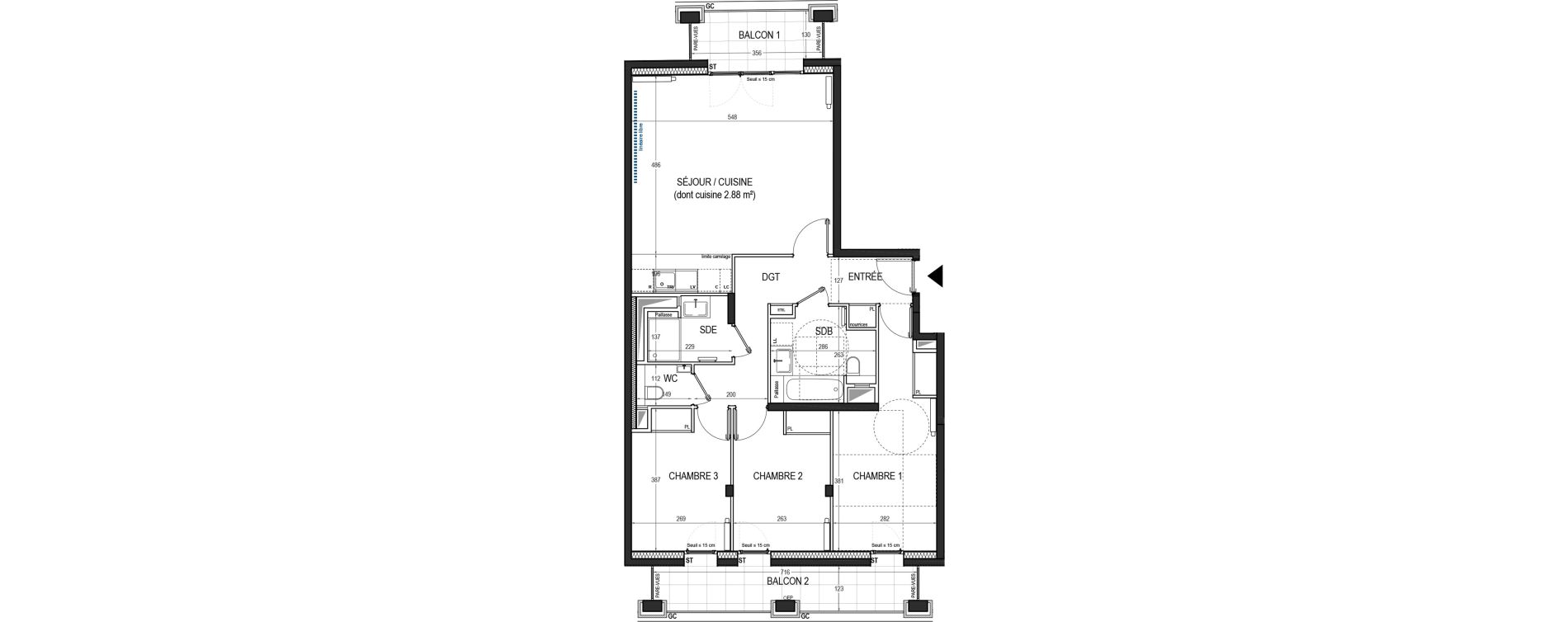 Appartement T4 de 85,94 m2 &agrave; Saint-Ouen-Sur-Seine Les docks