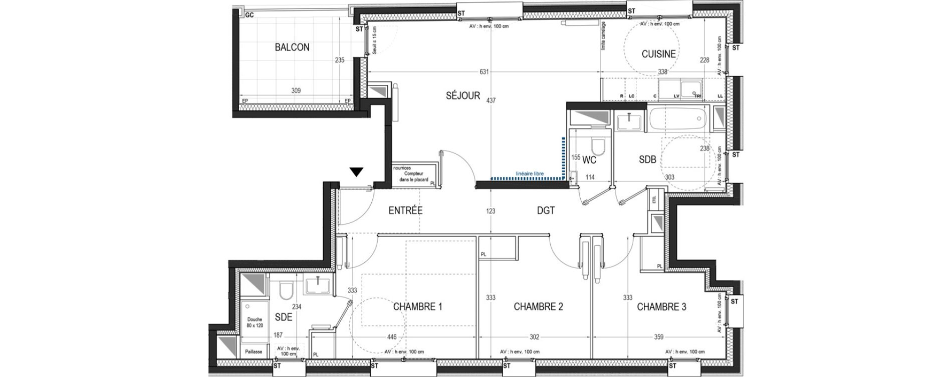 Appartement T4 de 88,34 m2 &agrave; Saint-Ouen-Sur-Seine Les docks