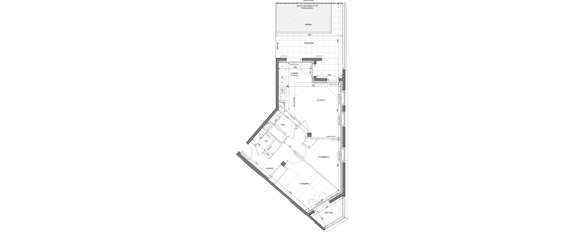 Appartement T3 de 65,35 m2 &agrave; Saint-Ouen-Sur-Seine Les docks