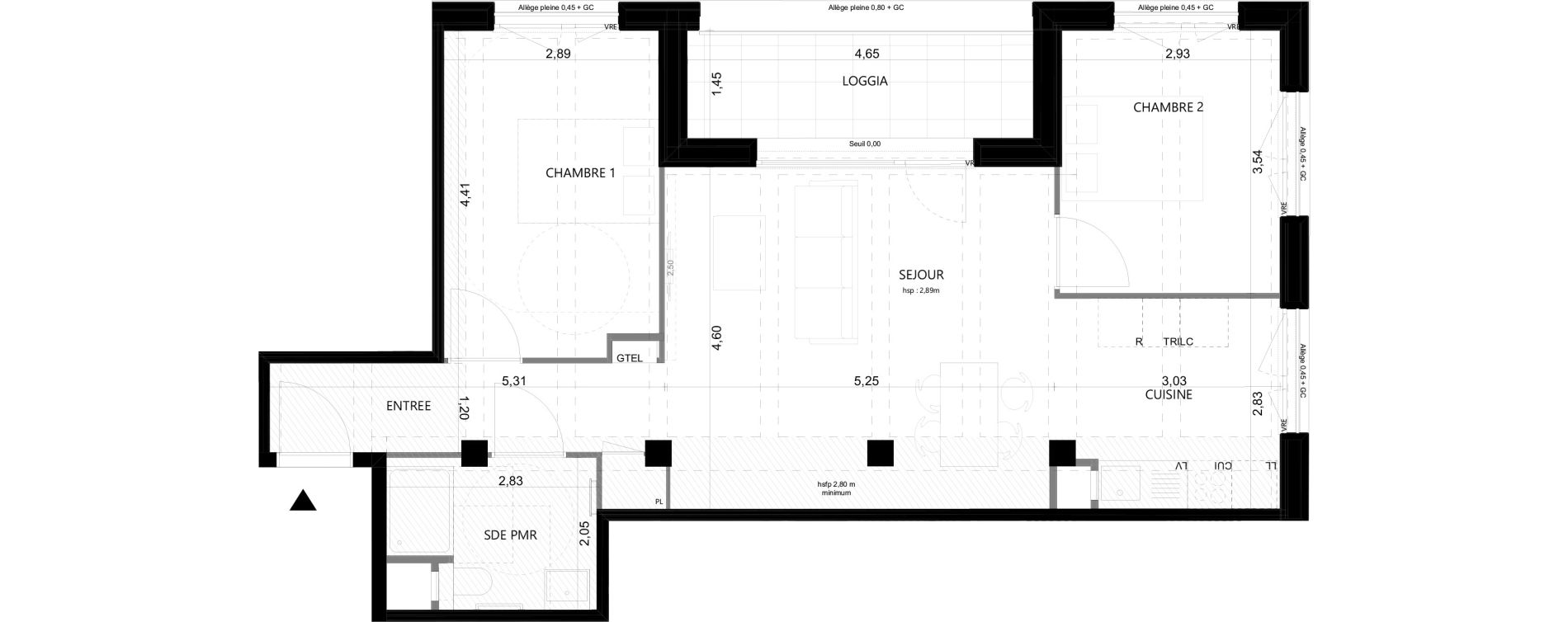 Appartement T3 de 67,43 m2 &agrave; Saint-Ouen-Sur-Seine Village des athl&egrave;tes