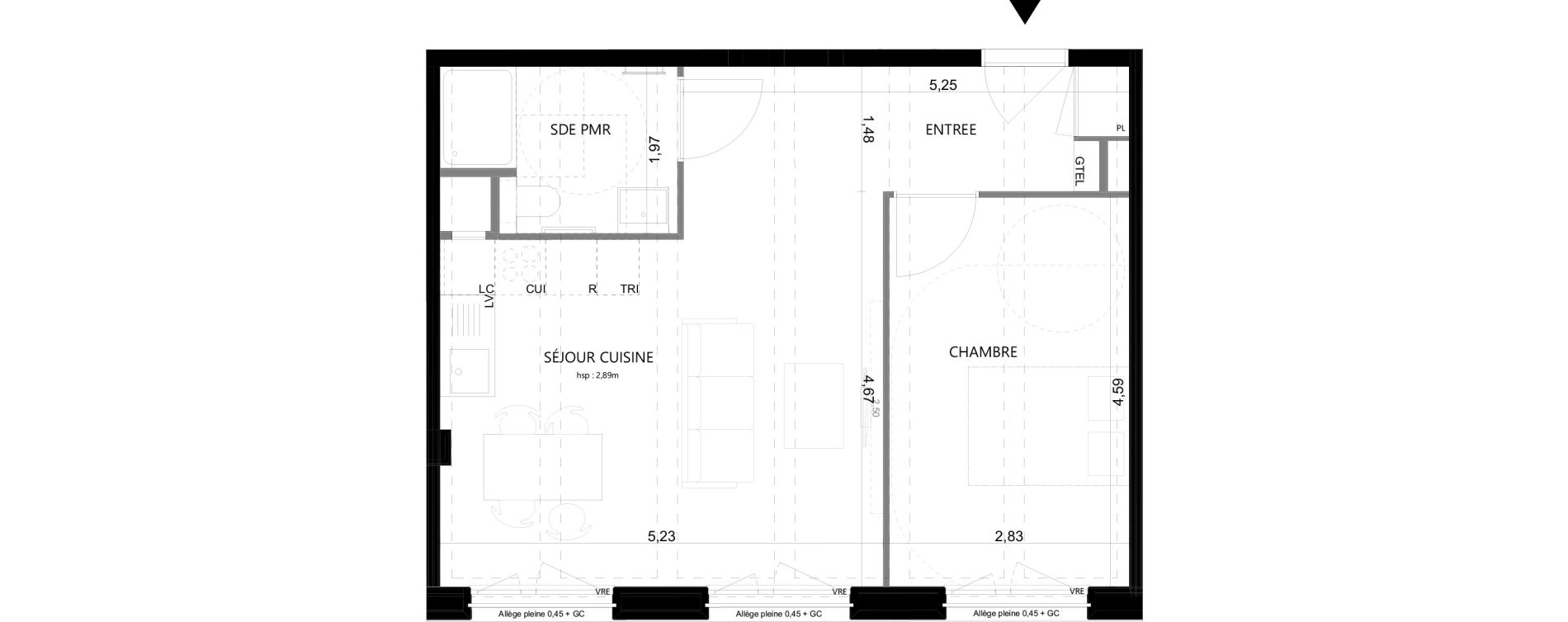 Appartement T2 de 48,15 m2 &agrave; Saint-Ouen-Sur-Seine Village des athl&egrave;tes