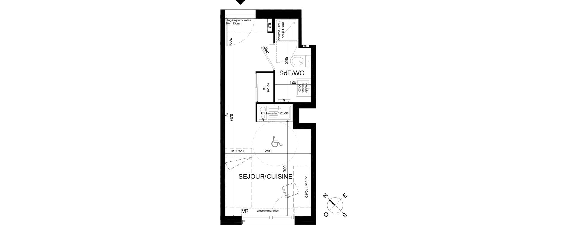Appartement T1 de 18,10 m2 &agrave; Saint-Ouen-Sur-Seine Centre