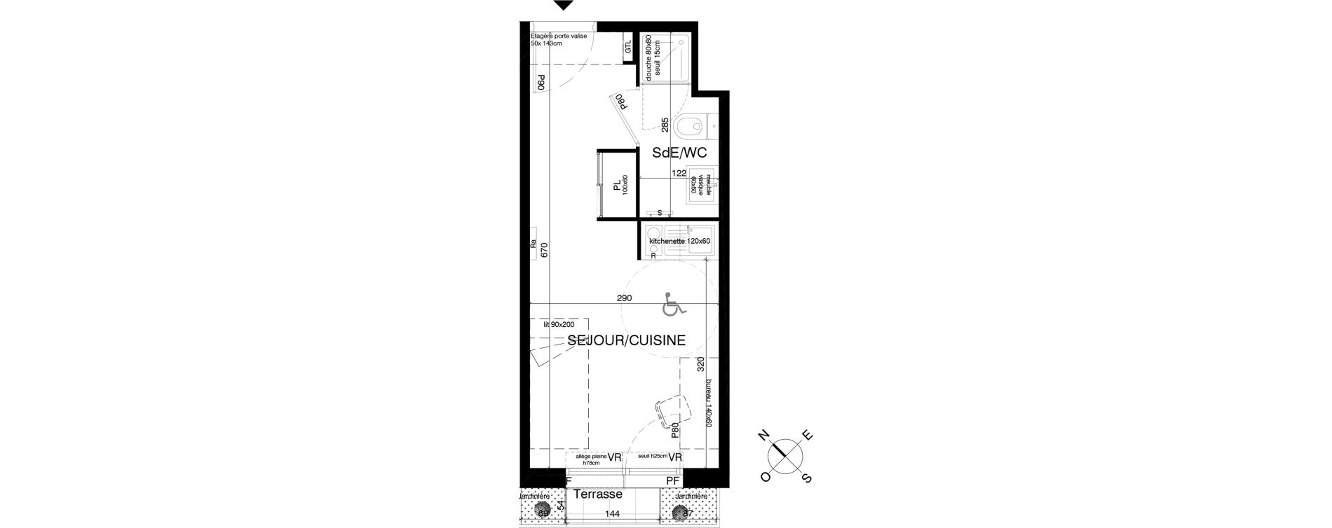 Appartement T1 de 18,60 m2 &agrave; Saint-Ouen-Sur-Seine Centre