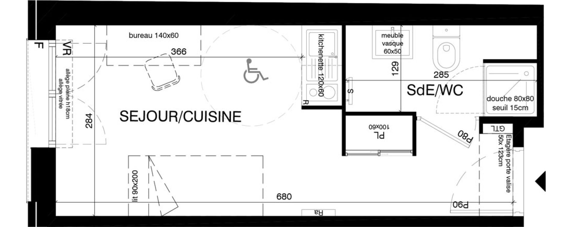 Appartement T1 de 19,40 m2 &agrave; Saint-Ouen-Sur-Seine Centre