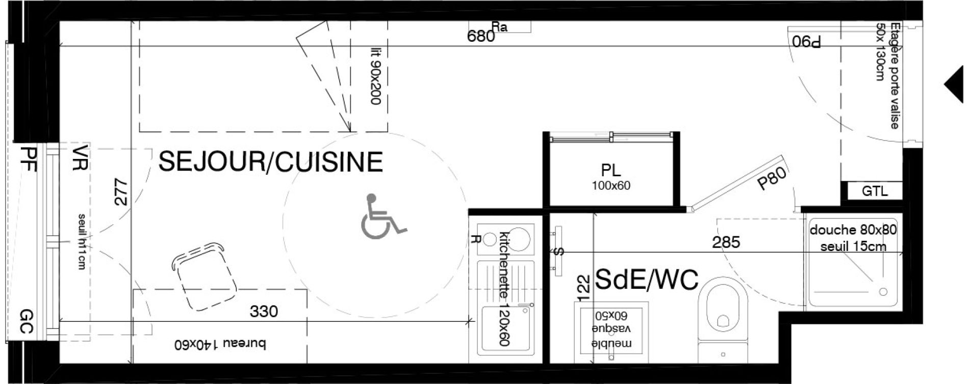 Appartement T1 de 18,00 m2 &agrave; Saint-Ouen-Sur-Seine Centre