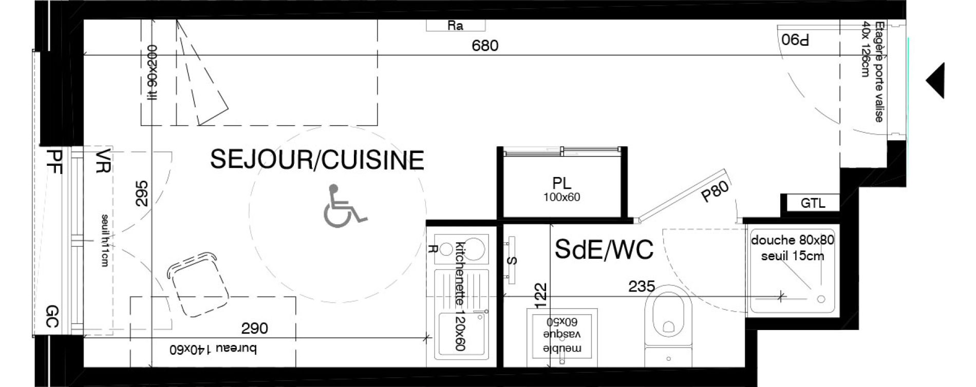 Appartement T1 de 18,70 m2 &agrave; Saint-Ouen-Sur-Seine Centre