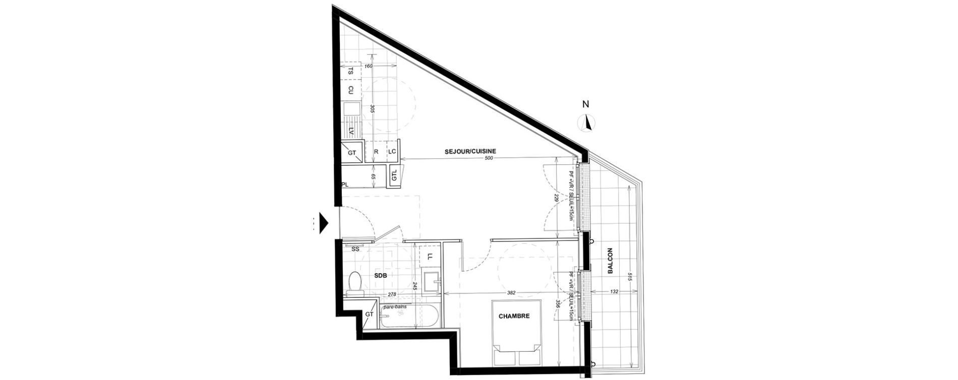 Appartement T2 de 46,37 m2 &agrave; Saint-Ouen-Sur-Seine Debain