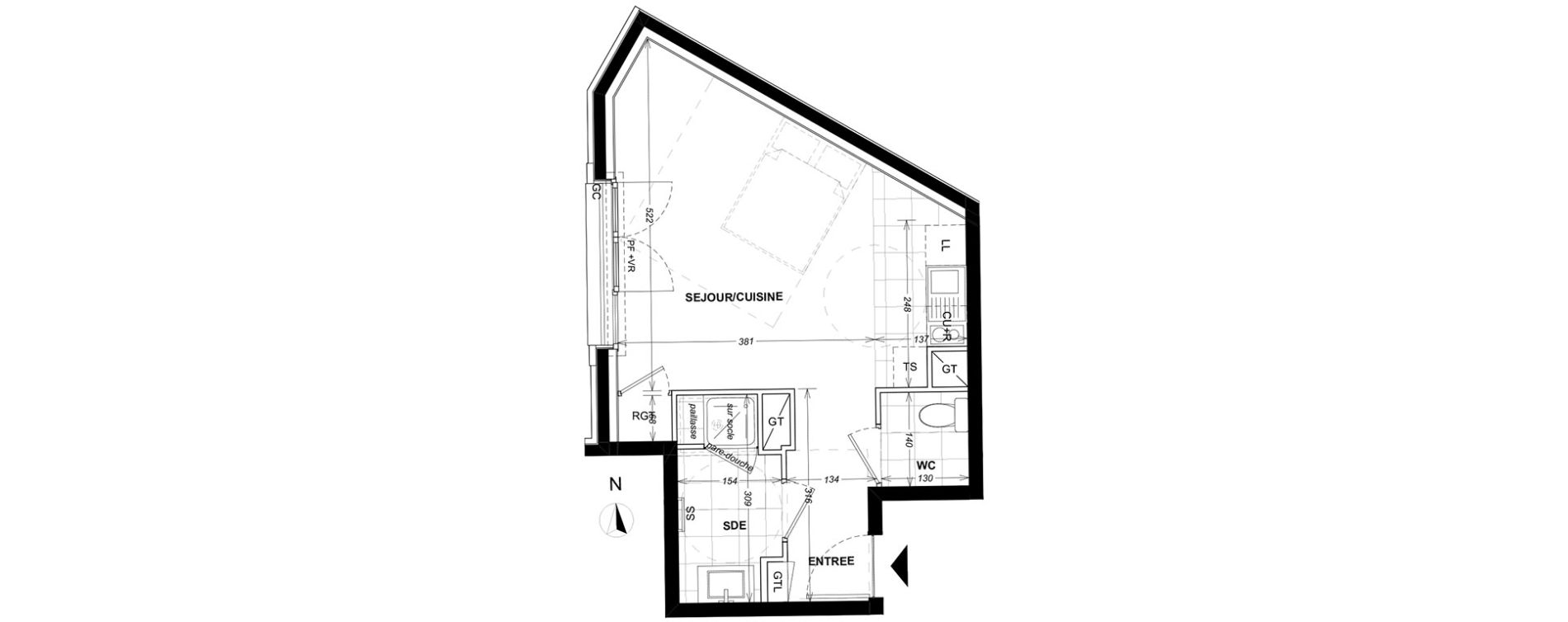 Appartement T1 de 30,60 m2 &agrave; Saint-Ouen-Sur-Seine Debain