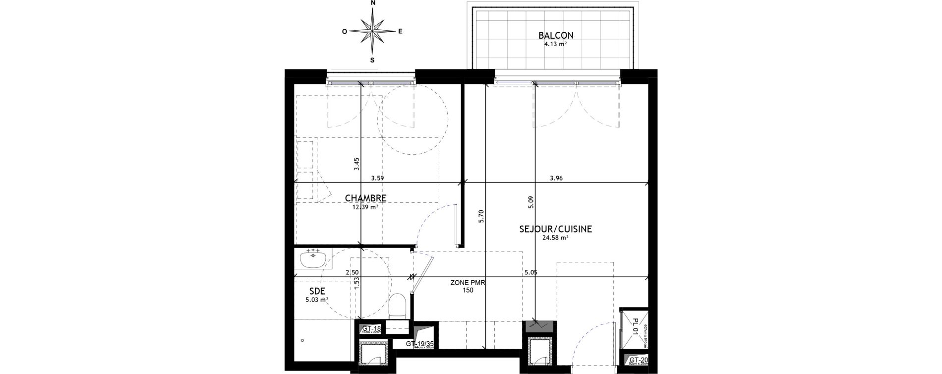 Appartement T2 de 42,00 m2 &agrave; Saint-Ouen-Sur-Seine Debain